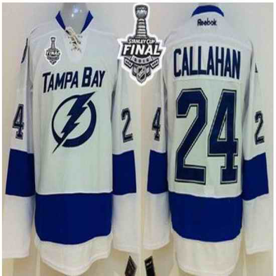 Tampa Bay Lightning #24 Ryan Callahan White 2015 Stanley Cup Stitched NHL Jersey